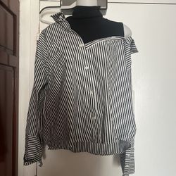 Storets cut out plaid layer dress shirt flowy