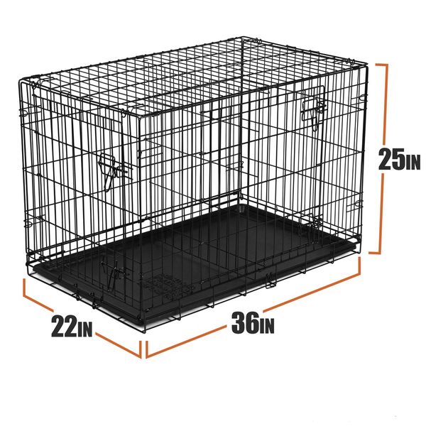 Vibrant Life 36 Dog Folding Crate Double Door Kennel W Divider