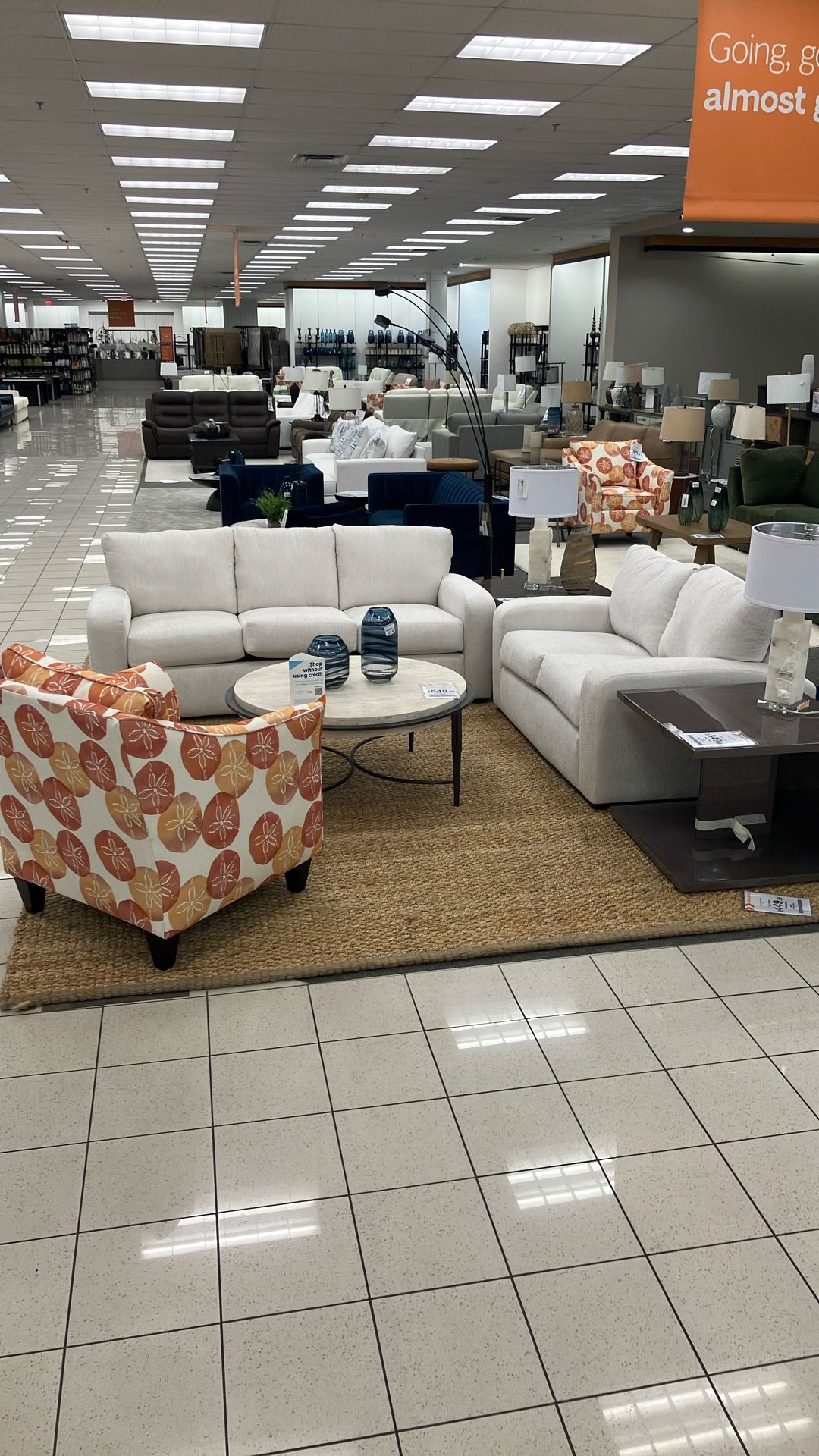 Colby White Fabric Sofa & Loveseat