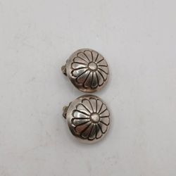 Silver Southwestern Flower Clip-ons 