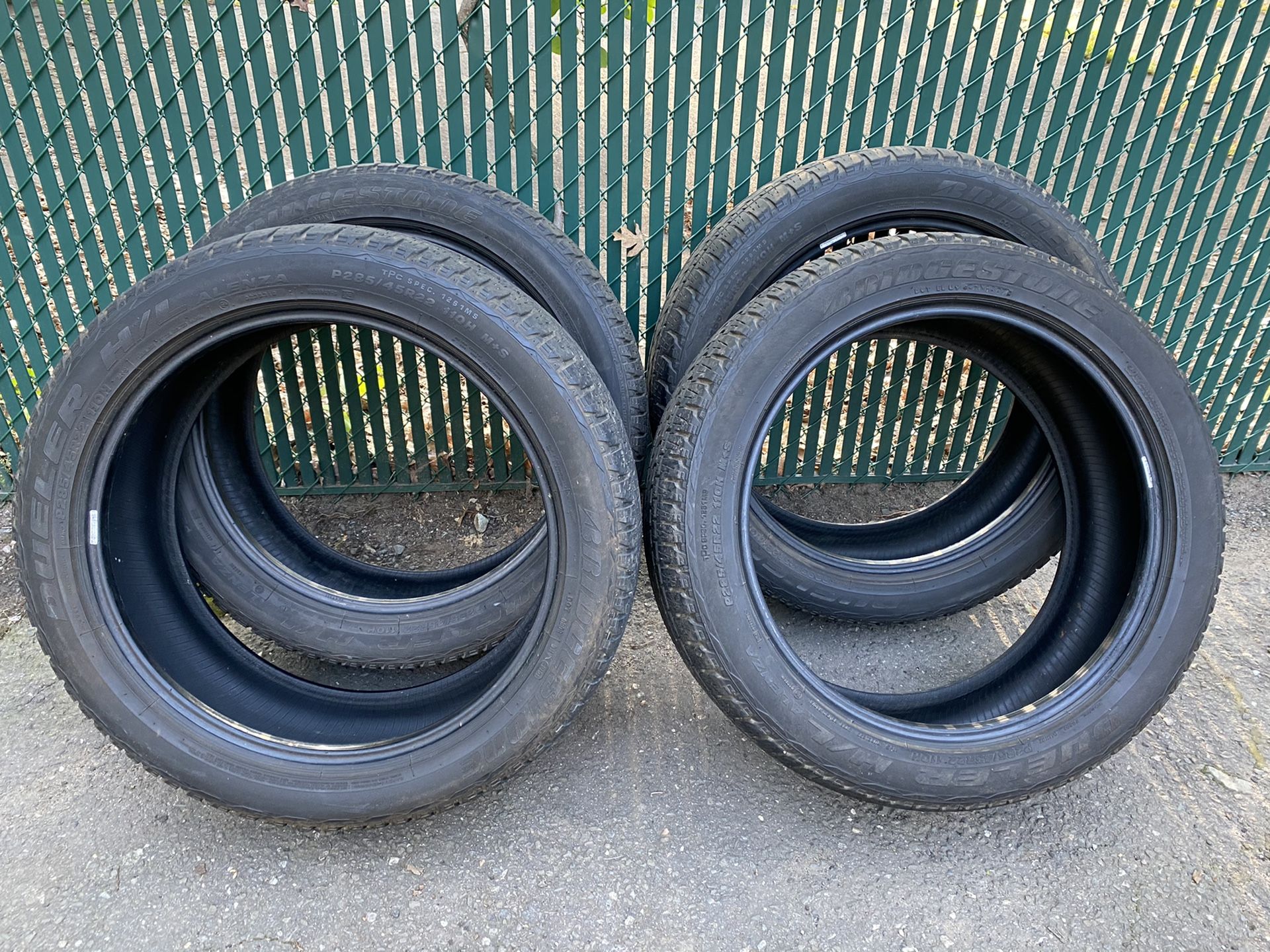 (4) 22 inch Bridgestone tires