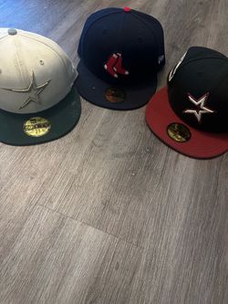 3 New Era 59FIFTY Fitted Caps – Size 7 3/8 – Cowboys, Astros & Red Sox