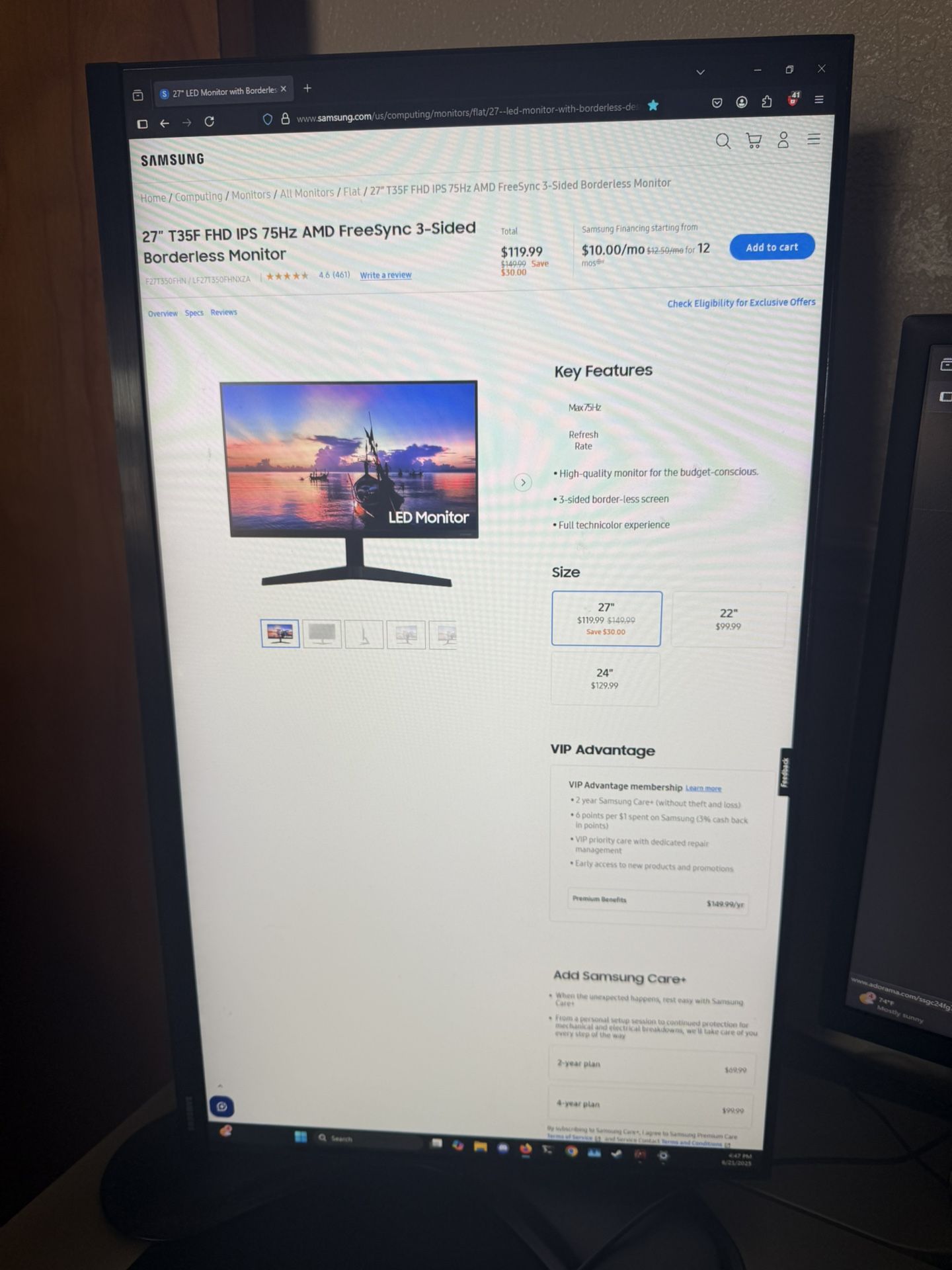 Samsung 27” Monitor 75hz