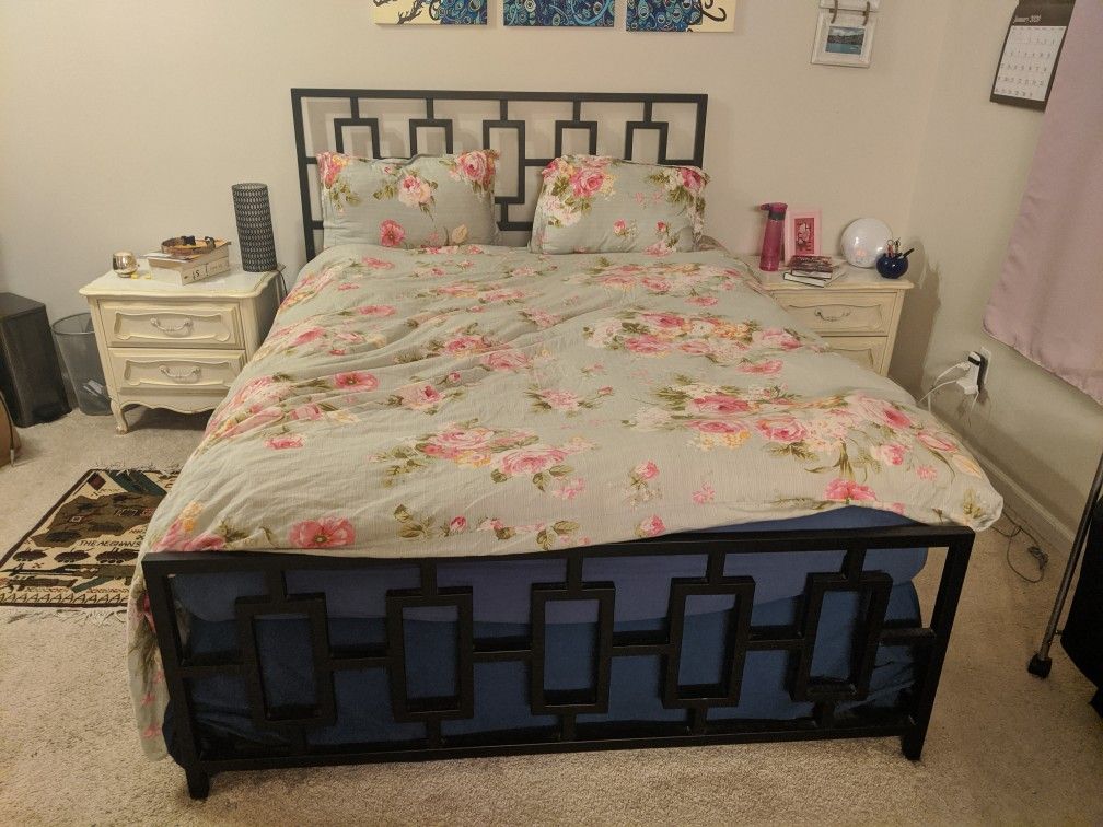 Chic modern queen bed frame