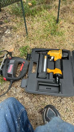 Bostitch SX150 Magnesium Air Power Stapler, an 18-gauge and a craftsman 3.7 Amp