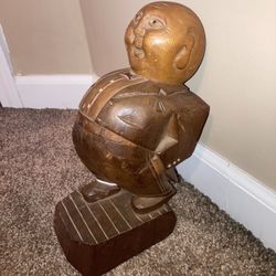Vintage Folk Art Carving of Depression Era Millionaire. 