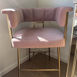 Pink Velvet Counter Top Chairs