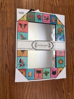 NWT Sapna Shah 12" x 16" Lotería Card Framed Wall Mirror