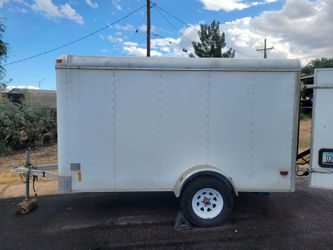 White Enclosed Cargo Trailer Single Axle