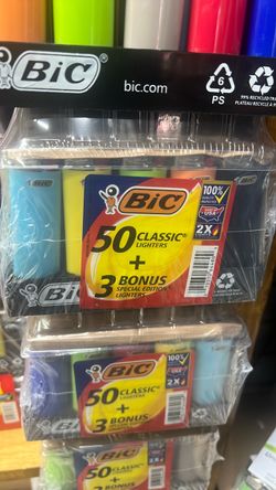 BIC Classic Lighters 50-Pack + 3 Bonus