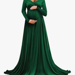 Maternity Gown Dress- green, great for photos. Size medium