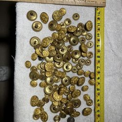 Vintage Military Uniform Buttons, Great Shape, Large Bag Full Everything You See