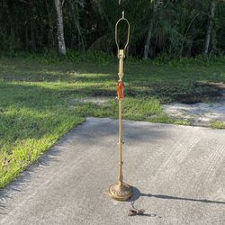 Vintage Floor Lamp With Blown Glass Accent
