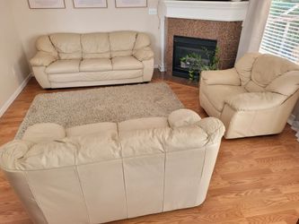 Leather couch set