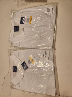 Lots of 2 NWT Girl's Button Down Uniform shirts by IZOD, White,  Sz. 14