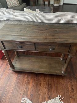 Dark Wood Console entry Table with Drawers