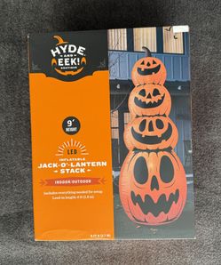 9' Tall Jack Stacked Pumpkins Inflatable Halloween Decoration Orange - Hyde and EEK! Boutique