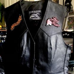 New  Ladies Black Leather Vest $40.00