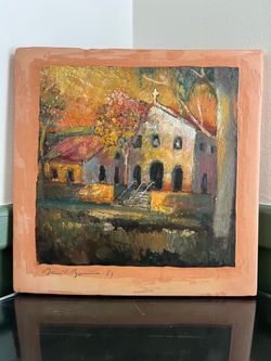 Original Oil Painting on Terracotta Tile