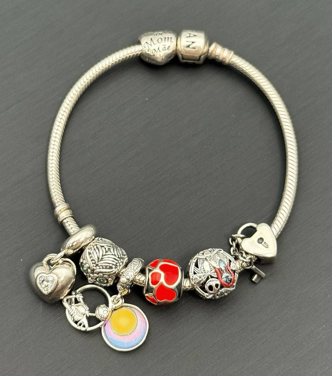 Jewelry Pandora 925 sterling silver gold 7.5β charm bracelet with 7 charms