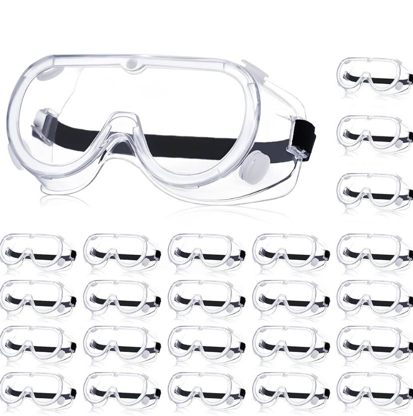 20+ lab saftey goggles, clear, brand new in box