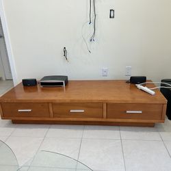 Modern Low-Profile Wood Media Console / TV Stand