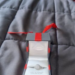 1/10 Carat Sterling Silver Ring 