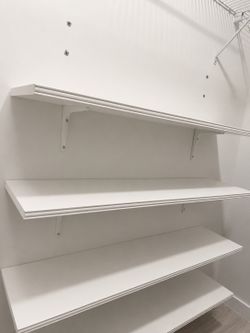 IKEA BERGSHULT White Wall Shelves – 47¼” x 11¾” – Set of 5