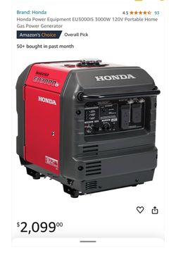 Honda Generator eu3000is - Half Price Of New One! Super Quiet; New Battery!  for Sale in Bethel Park, PA - OfferUp