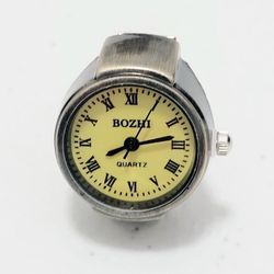 Vintage silver Unisex ring watch Quartz movement Gift