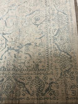 Hand-made Area Rug (Blue/ivory)