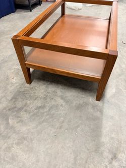 Vintage Mid-Century Convertible Glass Top Coffee Table