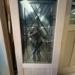 🚪 36x80 Exterior Mahogany Door – Half Glass with Decorative Glass 🚪