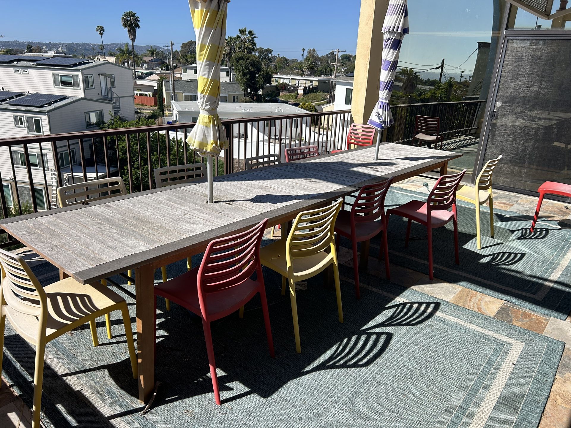 2 Wooden outdoor tables