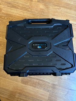 Casematix black hard case with customizable foam for cameras and consoles
