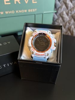 Activa X Invicta White Orange Bezel Digital Sport Watch