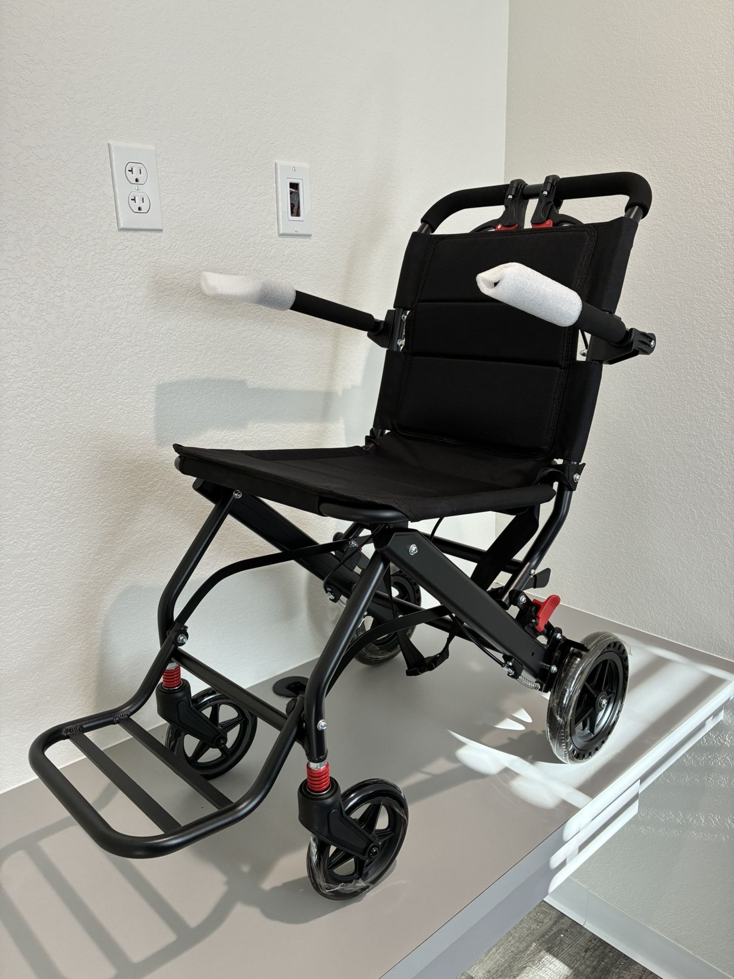 Lightweight Transport Portable Folding Wheelchair, Ultra-Light Wheelchair