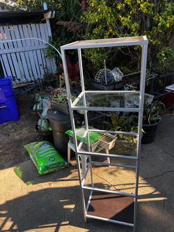 Metal Shelving Unit with Wood Shelves