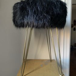 Black Faux Console Stool, New Unused