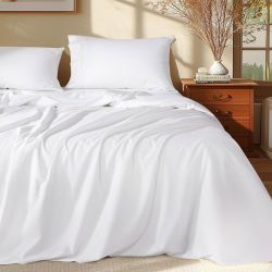 100% Egyptian Cotton King Size Sheets Set - 1000 Thread Count，Luxury Cotton Bed Sheets，white, King