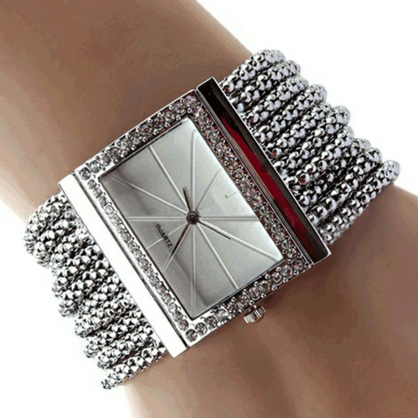 Rhinestone Bangle Bracelet Watch