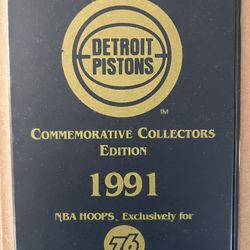 “DETROIT PISTONS” Hoops Commemorative Edition 1991 Binder w/ Team Cards in Pages!!!😎
