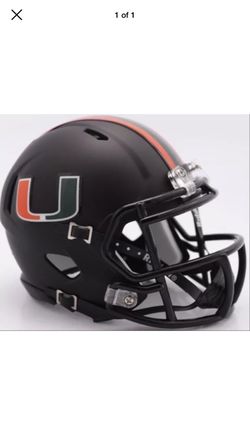 Miami Hurricanes Mini Helmet Blacked Out!