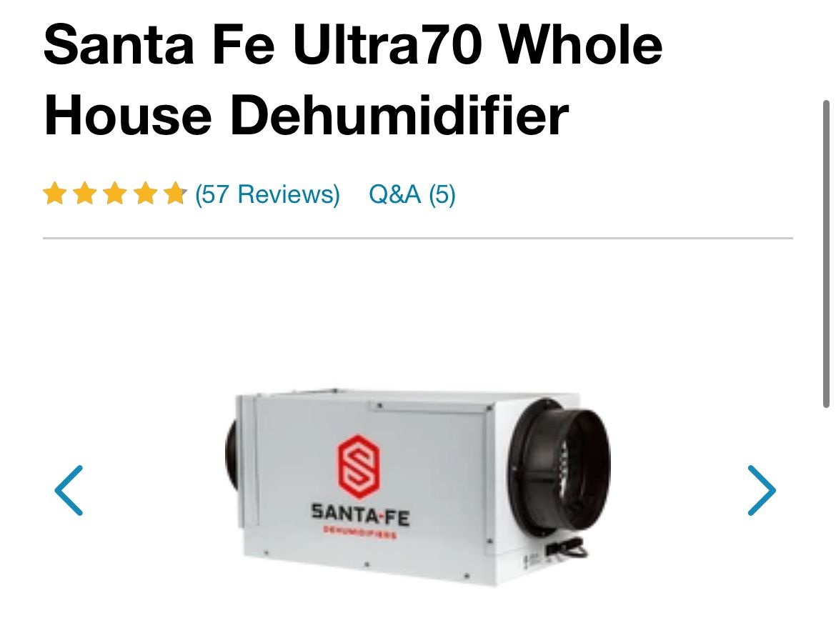 Santa Fe Ultra 70 Whole House Dehumidifier