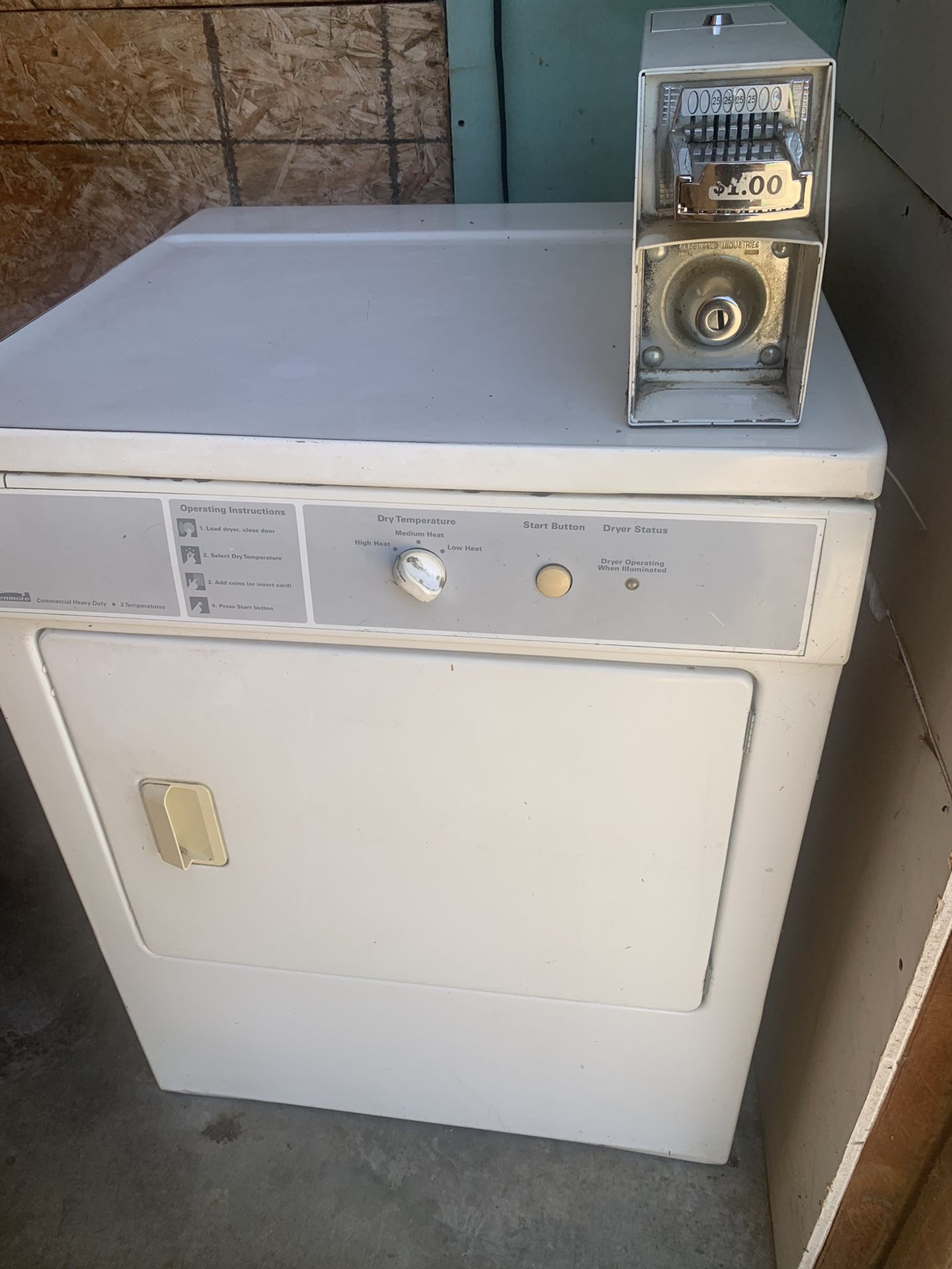 Coin-operated gas dryer