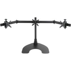 HAT DESIGN WORKS, 100 SERIES DESK STAND TRIPLE MONITOR MOUNT FOR MAX 27 INCH DISPLAYS