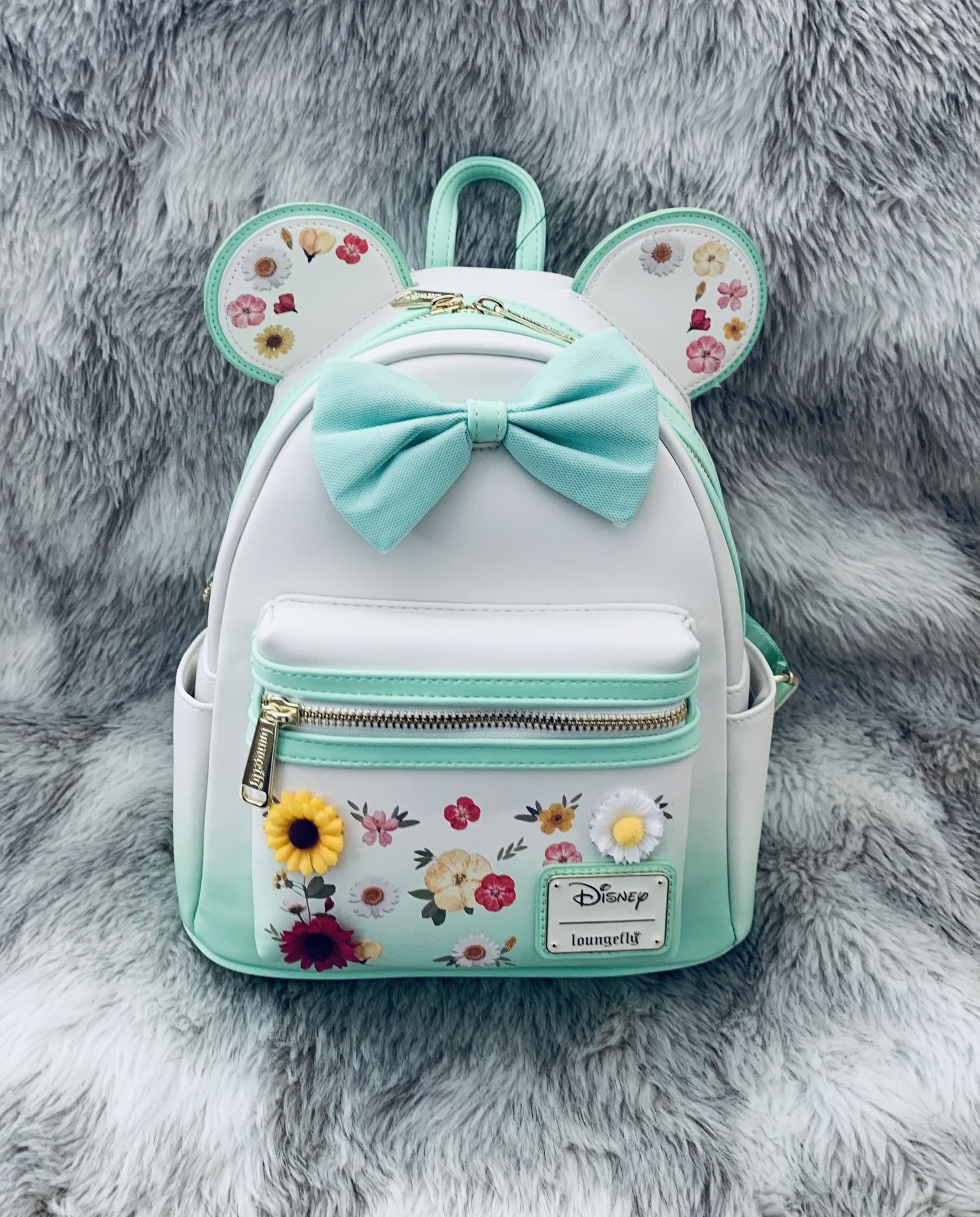 Loungefly Disney Minnie Mouse Pressed Flower Bow Mini Backpack WDBK4332-  main image 2