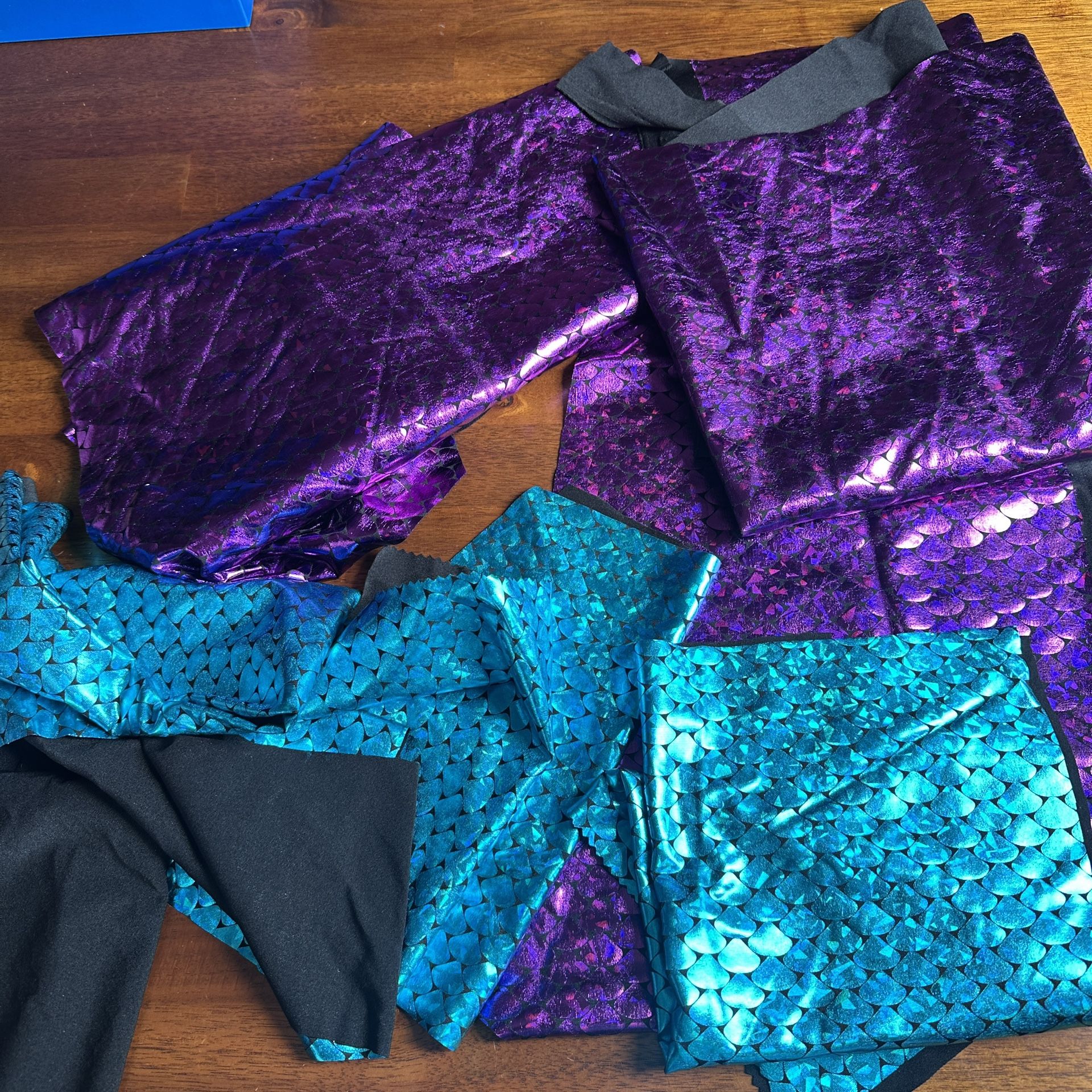 Mermaid Scale Fish Tail Shiny Fabrics Pieces Halloween Fabric