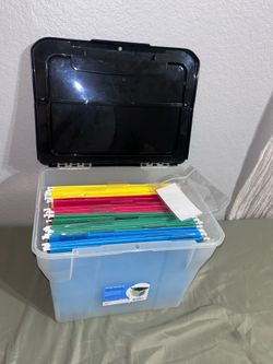 Portable Hanging File Storage Box with  20 Hanging File Folders
