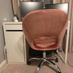 Ikea Sturdy White Desk + Chair Set – Compact Home Office / Vanity Desk